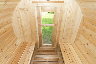 CT Harmony Barrel Sauna, Seats 2-4 People, Made In Canada From White Cedar & Delivered Free.