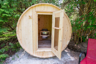 CT Harmony Barrel Sauna, Seats 2-4 People, Made In Canada From White Cedar & Delivered Free.