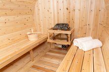 Dundalk CT Tranquility Barrel Sauna, Seats 6 - 8 People, Crafted In Canada From White Cedar