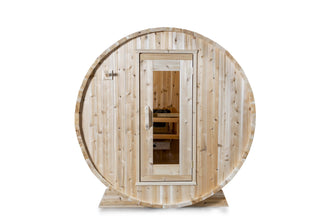 CT Harmony Barrel Sauna, Seats 2-4 People, Made In Canada From White Cedar & Delivered Free.