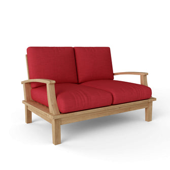 Brianna Deep Seating Loveseat + Cushion, 32 H x 52 W x 27 L, Crafted From Premium Teak, Adds Prominence To Your Patio.