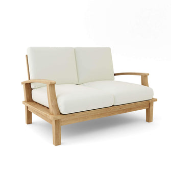 Brianna Deep Seating Loveseat + Cushion, 32 H x 52 W x 27 L, Crafted From Premium Teak, Adds Prominence To Your Patio.