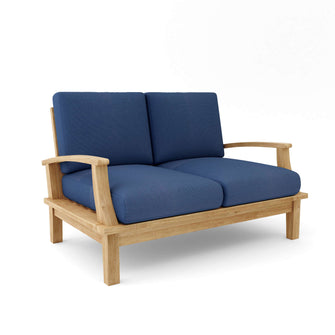 Brianna Deep Seating Loveseat + Cushion, 32 H x 52 W x 27 L, Crafted From Premium Teak, Adds Prominence To Your Patio.