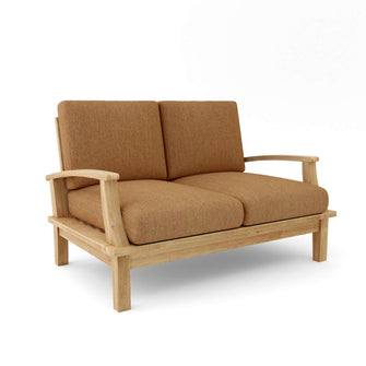 Brianna Deep Seating Loveseat + Cushion, 32 H x 52 W x 27 L, Crafted From Premium Teak, Adds Prominence To Your Patio.
