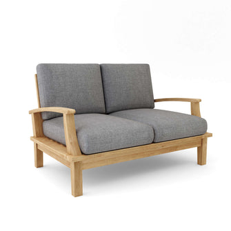 Brianna Deep Seating Loveseat + Cushion, 32 H x 52 W x 27 L, Crafted From Premium Teak, Adds Prominence To Your Patio.