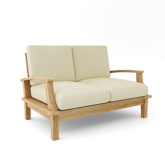 Brianna Deep Seating Loveseat + Cushion, 32 H x 52 W x 27 L, Crafted From Premium Teak, Adds Prominence To Your Patio.