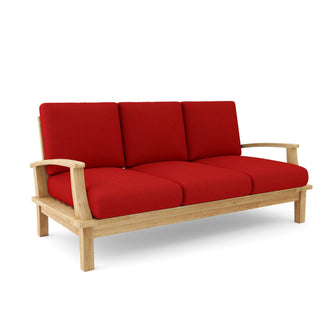 Sink Into This Brianna Deep Seating Sofa + Cushions, 32 H x 71 W x 27 L, Masterfully Crafter From Solid Teak, Can Last Generations.