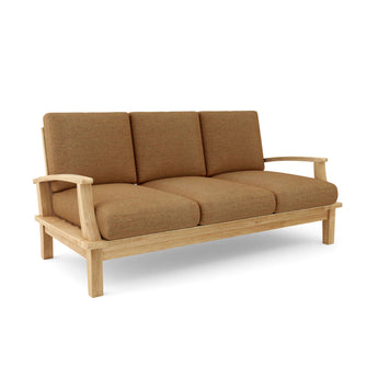 Sink Into This Brianna Deep Seating Sofa + Cushions, 32 H x 71 W x 27 L, Masterfully Crafter From Solid Teak, Can Last Generations.