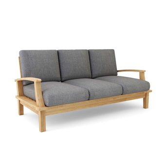 Sink Into This Brianna Deep Seating Sofa + Cushions, 32 H x 71 W x 27 L, Masterfully Crafter From Solid Teak, Can Last Generations.