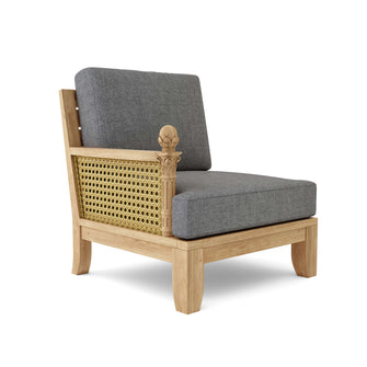 Luxe Right Modular Crafted In Premium Teak, 32.5 H x 33 D x 31 W, Exhibits Classic Elegance With Intricate Detailing.