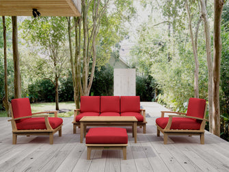 Majestic 5-Piece Sofa Set in Teak Turns Your Patio Into a Regal Alcove, A Fusion of Comfort & Noble Design.