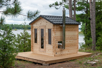 Dundalk CT Georgian Cabin Sauna, Seats Up To 6 People, Hand Made In Canada From White Cedar & Delivered Free.