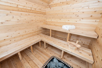 Dundalk CT Georgian Cabin Sauna, Seats Up To 6 People, Hand Made In Canada From White Cedar & Delivered Free.