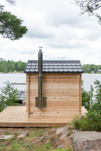 Dundalk CT Georgian Cabin Sauna, Seats Up To 6 People, Hand Made In Canada From White Cedar & Delivered Free.