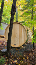 Dundalk CT Tranquility Barrel Sauna, Seats 6 - 8 People, Crafted In Canada From White Cedar