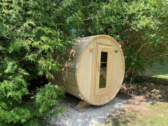 CT Harmony Barrel Sauna, Seats 2-4 People, Made In Canada From White Cedar & Delivered Free.