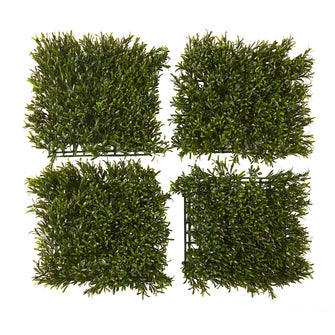 10.5" x 10.5" Rosemary Artificial Wall Mat UV Resistant (Indoor/Outdoor) (Set of 4)