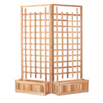 Cedar Planter Box with Trellis - Handcrafted In Canada.