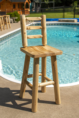 30" White Cedar Bar Chair, Made In Canada & Delivered Free.