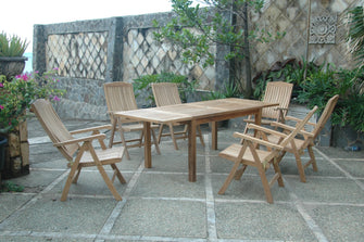 Bahama Katana 7-Piece Dining Set, Crafted In Teak, Delivered Free & Arrives in 5-9 Working Days, Seats 6 People.