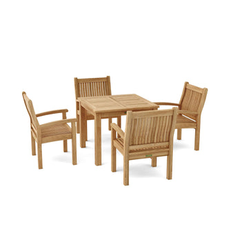 Look At This Masterfully Crafted 5-Piece Dining Set In Teak, Sanded Smooth Without Finish That Seats 4 People..