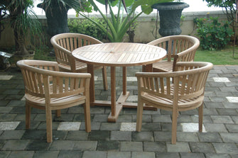 Tosca 5-Piece Dining Set Crafted In Solid Teak, Arrives Free In 5-9 Working Days.