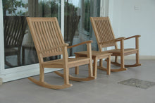 Raw Teak 3-Pieces Rocking Set with Side Table, 43 H x 26 W x 35 L, Arrives In 5 - 9 Working Days