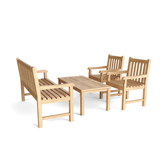 Remarkable 4-Piece Raw Teak Bench Set, Seats 5 People, Delivered Free In 5 - Working Days.