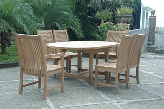 Bahama Chicago 7-Piece Dining Set In Teak, Table Extends To Seat 6 People, Delivered Free In 6-9 Working Days.