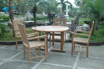 Tosca 5-Piece Dining Set In Solid Teak, Delivered Free & Arrives In 5-9 Working Days.