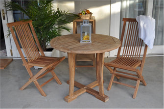 Teak 3-Pieces Dining Set, Arrives Fully Assembled In 5-9 Working Days & Delivered Free.