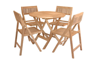Windsor 5-PC Bistro Set, Foldable For Easy Storage & Pragmatic Use Of Space, Arrives Fully Assembled In 5-9 Working Days.