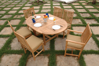 Teak Bahama Wilshire 7-Piece Extension Dining Set, Perfect For Toast Worth Occasions With Friends & Family.