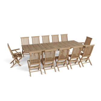 Toast With Friends & Family & This 13-Piece Teak Dining Set, Seats 12 & Turns Your Patio Into a Memorable Alcove.