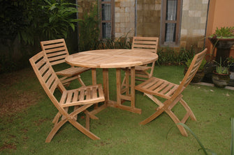 Foldable 5-Piece Dining Set, Delivered Free & Arrives Fully Assembled, Table + Chairs Fold For Easy Storage.