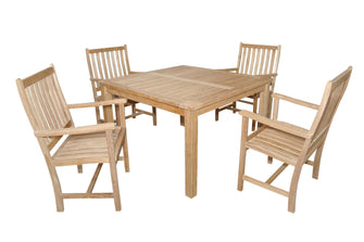 Windsor Wilshire 5-Piece Dining Set, Crafted In Solid Teak, Arrives In 5-9 Working Days.