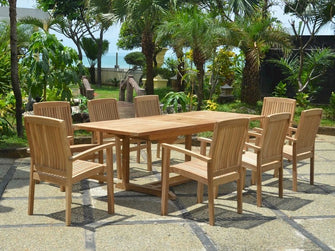 Look At This Bahama Sahara 9-Piece Rectangular Dining In Teak, Seats 8/10 People, Perfect For Memorable Occasions With Friends & Family.