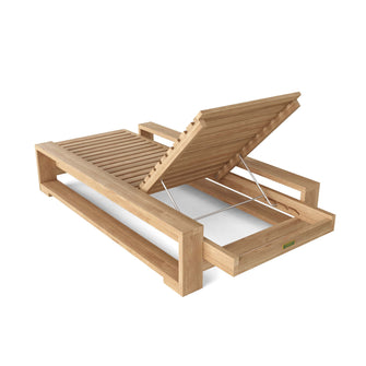 Slick Capistrano Sun Lounger, Crafted In Solid Teak, 79"W X 37"D X 13"H, 85 lbs, Arrives Free In 5 - Working Days.