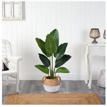 4' Artificial Travelers Palm Tree in Handmade Boho Chic Cotton Planter - Low Maintenance, Life-Like & Vibrant Silk Trees For Busy People.