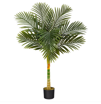 4' Artificial Single Stalk Golden Cane Palm Tree - Low Maintenance, Life-Like & Vibrant Silk Trees For Busy People.