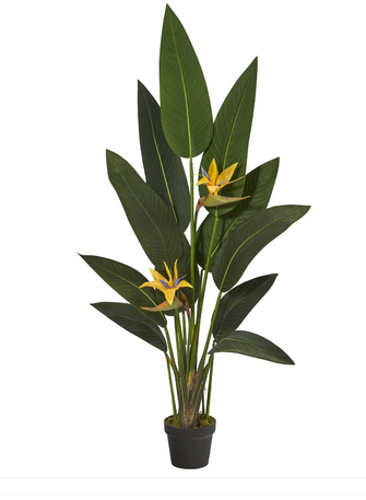 4.5' Artificial Bird of Paradise Plant (Real Touch) - Low Maintenance, Life-Like & Vibrant Silk Plants For Busy People.