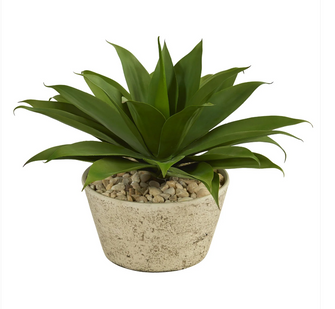 1.5' Artificial Agave Succulent Plant in White Planter - Low Maintenance, Life-Like & Vibrant Silk Plants For Busy People.
