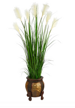 63" Artificial Wheat Plum Grass w/Planter - Low Maintenance, Life-Like & Vibrant Silk Plants For Busy People.
