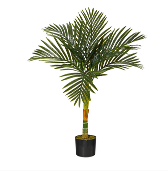 3' Artificial Single Stalk Golden Cane Palm Tree - Low Maintenance, Life-Like & Vibrant Silk Trees For Busy People.