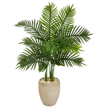 3.5' Artificial Areca Palm Tree in Sand Colored Planter (Real Touch) - Low Maintenance, Life-Like & Vibrant Silk Trees For Busy People.