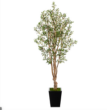 6.5' Artificial Olive Tree in Black Metal Planter - Low Maintenance, Life-Like & Vibrant Silk Trees For Busy People.