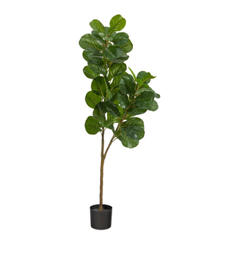 5.5' Artificial Fiddle Leaf Fig Tree - Low Maintenance, Life-Like & Vibrant Silk Trees For Busy People.