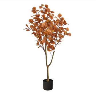 4' Artificial Autumn Eucalyptus Tree - Low Maintenance, Life-Like & Vibrant Silk Trees For Busy People.