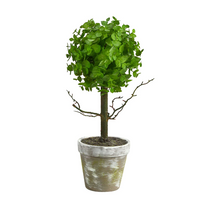15" Artificial Eucalyptus Topiary Tree - Low Maintenance, Life-Like & Vibrant Silk Trees For Busy People.