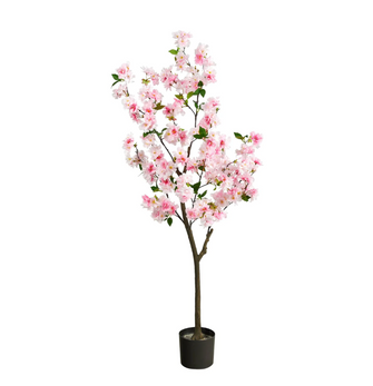 5' Artificial Cherry Blossom Tree - Low Maintenance, Life-Like & Vibrant Silk Trees For Busy People.